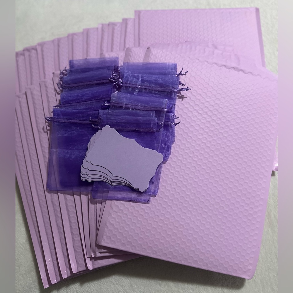 Extra Big Lavender Purple Bubble Mailers & Shipping Essentials Set